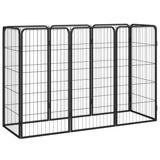 Vidaxl Dog Kennel 8 Panels 50x100 cm pulverlakkert stål svart