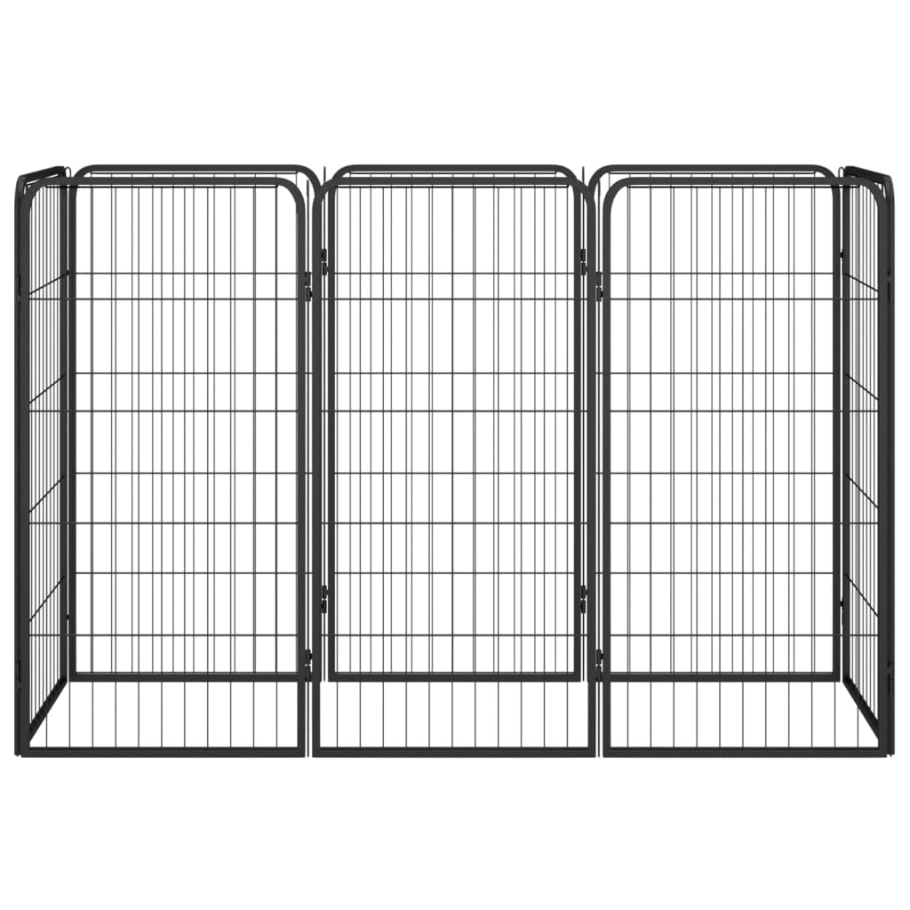 Vidaxl Dog Kennel 8 Panels 50x100 cm pulverlakkert stål svart