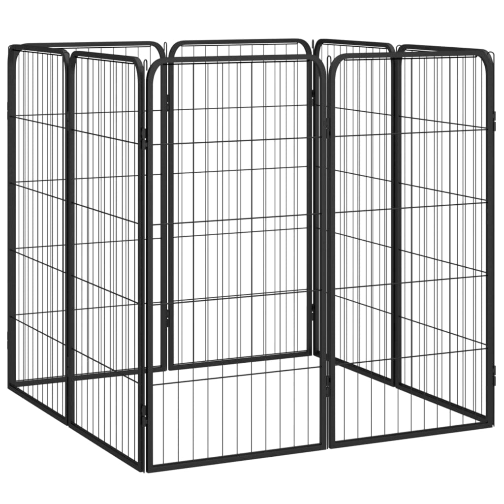 Vidaxl Dog Kennel 8 Panels 50x100 cm pulverlakkert stål svart