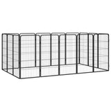 Vidaxl hondenkennel 16 panelen 50 x 100 cm gepoedercoat staal zwart