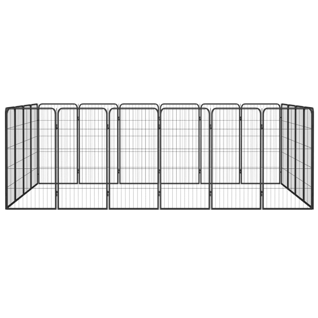 Vidaxl Dog Kennel 20 Panels 50 x 100 cm pulverlakkert stål svart