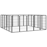 Vidaxl Dog Kennel 20 Panels 50 x 100 cm pulverlakkert stål svart