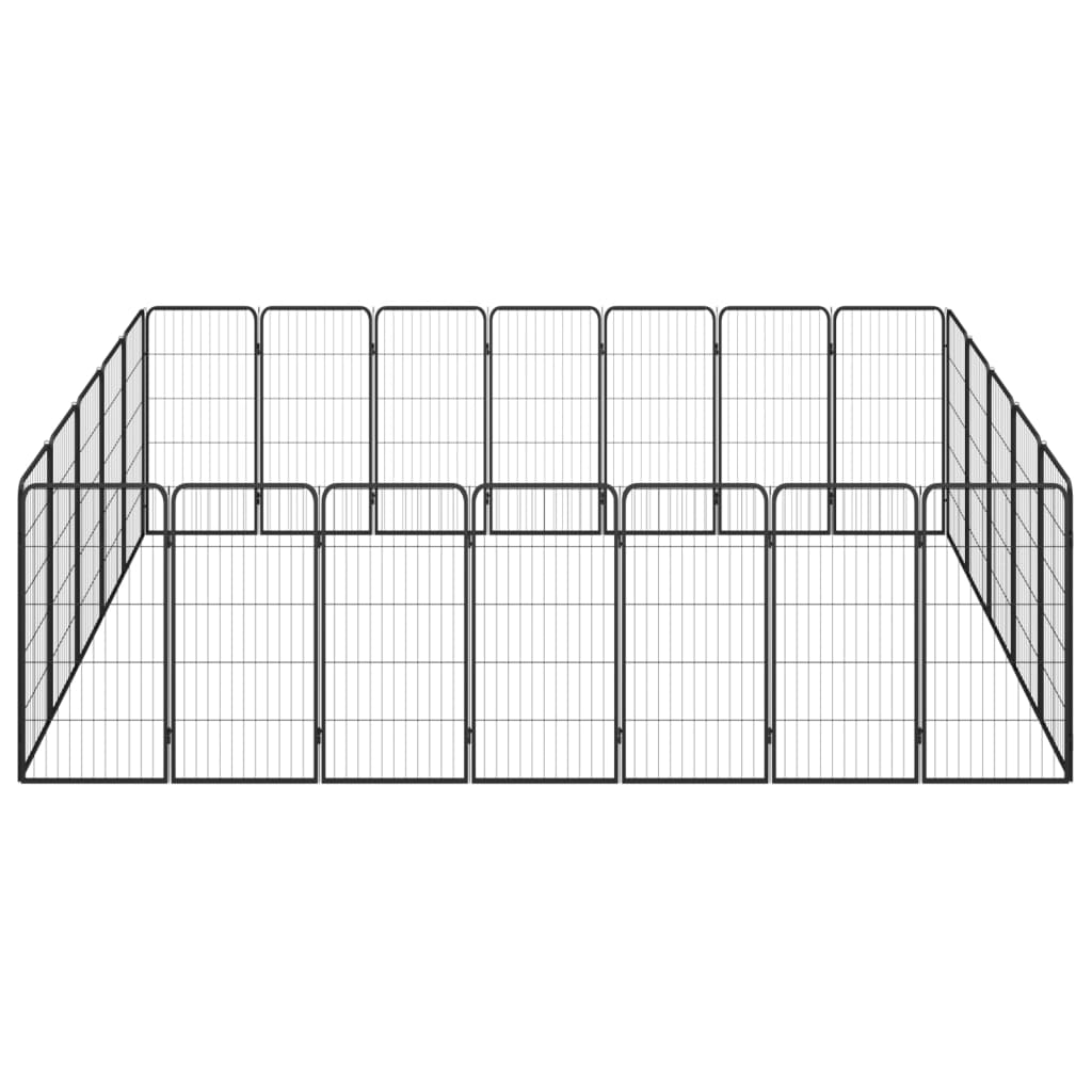 Vidaxl Dog Kennel 24 Paneler 50 x 100 cm pulver -coated stål sort