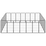 Vidaxl Dog Kennel 24 Paneler 50 x 100 cm pulver -coated stål sort