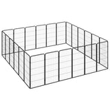 Vidaxl Dog Kennel 24 Paneler 50 x 100 cm pulver -coated stål sort