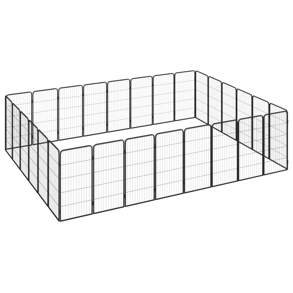 Vidaxl Dog Kennel 28 Panels 50x100 cm pulverlakkert stål svart