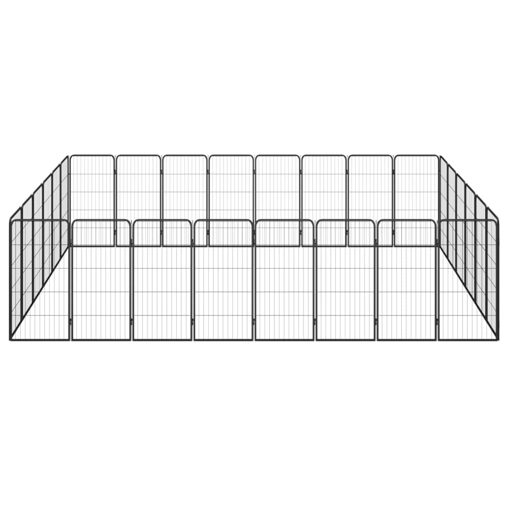 Vidaxl Dog Kennel 28 Panels 50x100 cm pulverlakkert stål svart