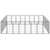 Vidaxl Dog Kennel 28 Panels 50x100 cm pulverlakkert stål svart