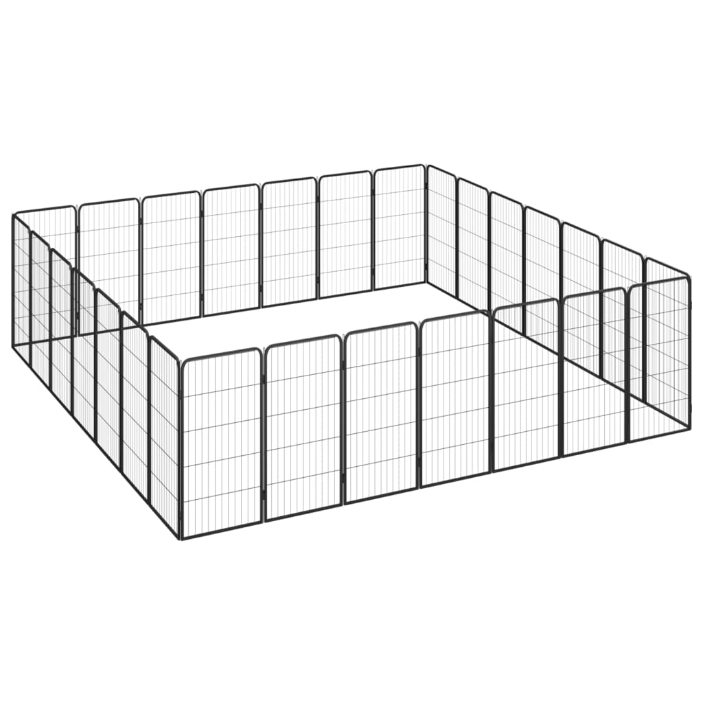 Vidaxl Dog Kennel 28 Panels 50x100 cm pulverlakkert stål svart