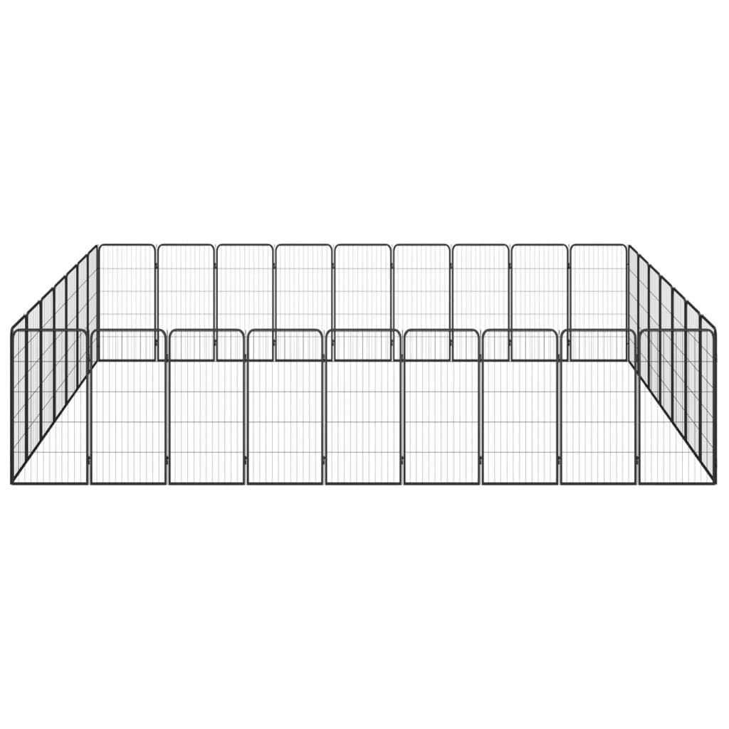 Vidaxl Dog Kennel 32 Panele 50 x 100 cm proszkowy stalowy czarny czarny