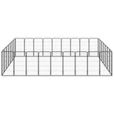 Vidaxl Dog Kennel 32 Panele 50 x 100 cm proszkowy stalowy czarny czarny