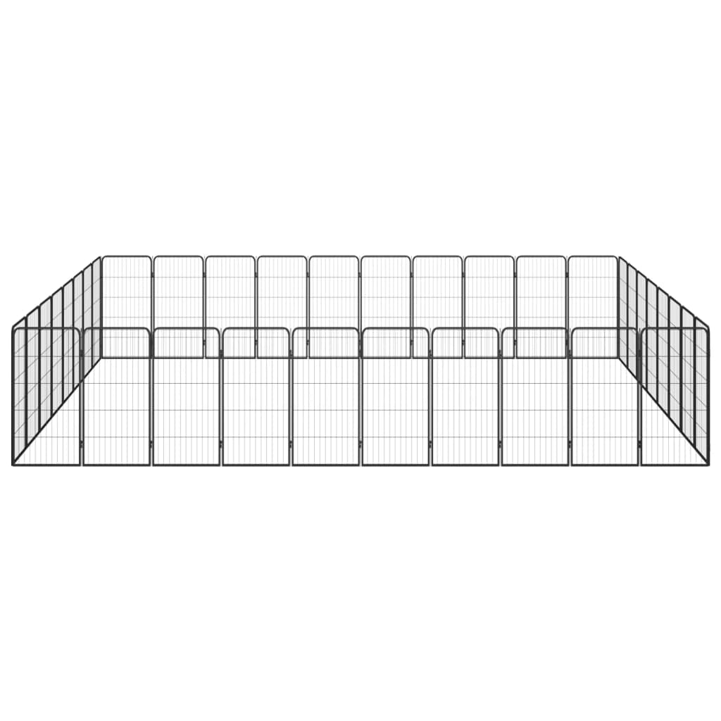 Vidaxl Dog Kennel 36 Paneler 50 x 100 cm pulverlakkert stål svart