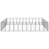 Vidaxl Hond Kennel 40 Panel 50 x 100 cm Pudder -coated Stol schwaarz