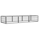 Vidaxl Dog Kennel 8 Panels 100x50 cm pulverlakkert stål svart