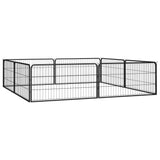 Vidaxl Dog Kennel 8 Panels 100x50 cm pulverlakkert stål svart