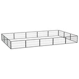 Vidaxl hondenkennel 16 panelen 100x50 cm gepoedercoat staal zwart