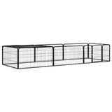 Vidaxl Dog Kennel 8 paneli 100x50 cm proszkowy stalowy czarny czarny