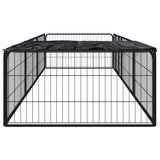 Vidaxl Dog Kennel 8 paneli 100x50 cm proszkowy stalowy czarny czarny