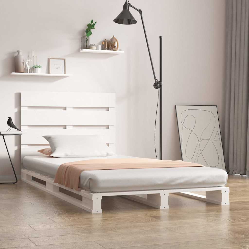 Vidaxl bedframe zonder matras massief grenenhout wit 90x200 cm