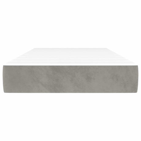 Vidaxl pocketveringmatras medium 80x200x20 cm fluweel lichtgrijs