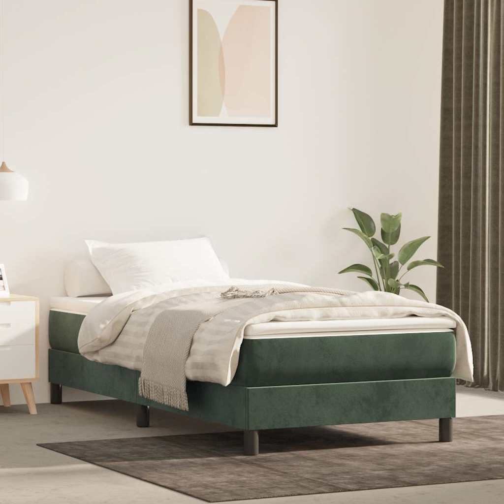 Vidaxl pocketveringmatras medium 80x200x20 cm fluweel donkergroen