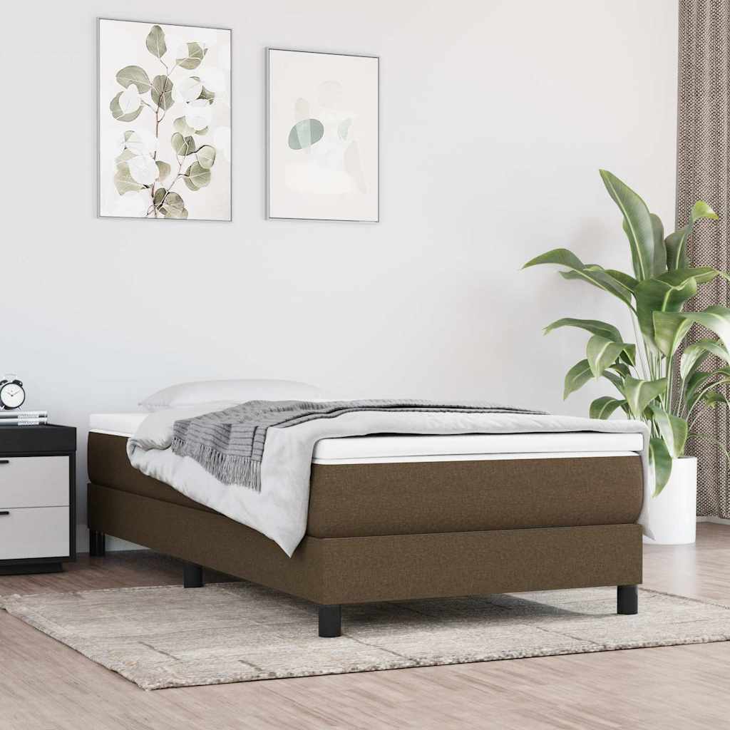 Vidaxl pocketveringmatras medium 90x190x20 cm stof donkerbruin
