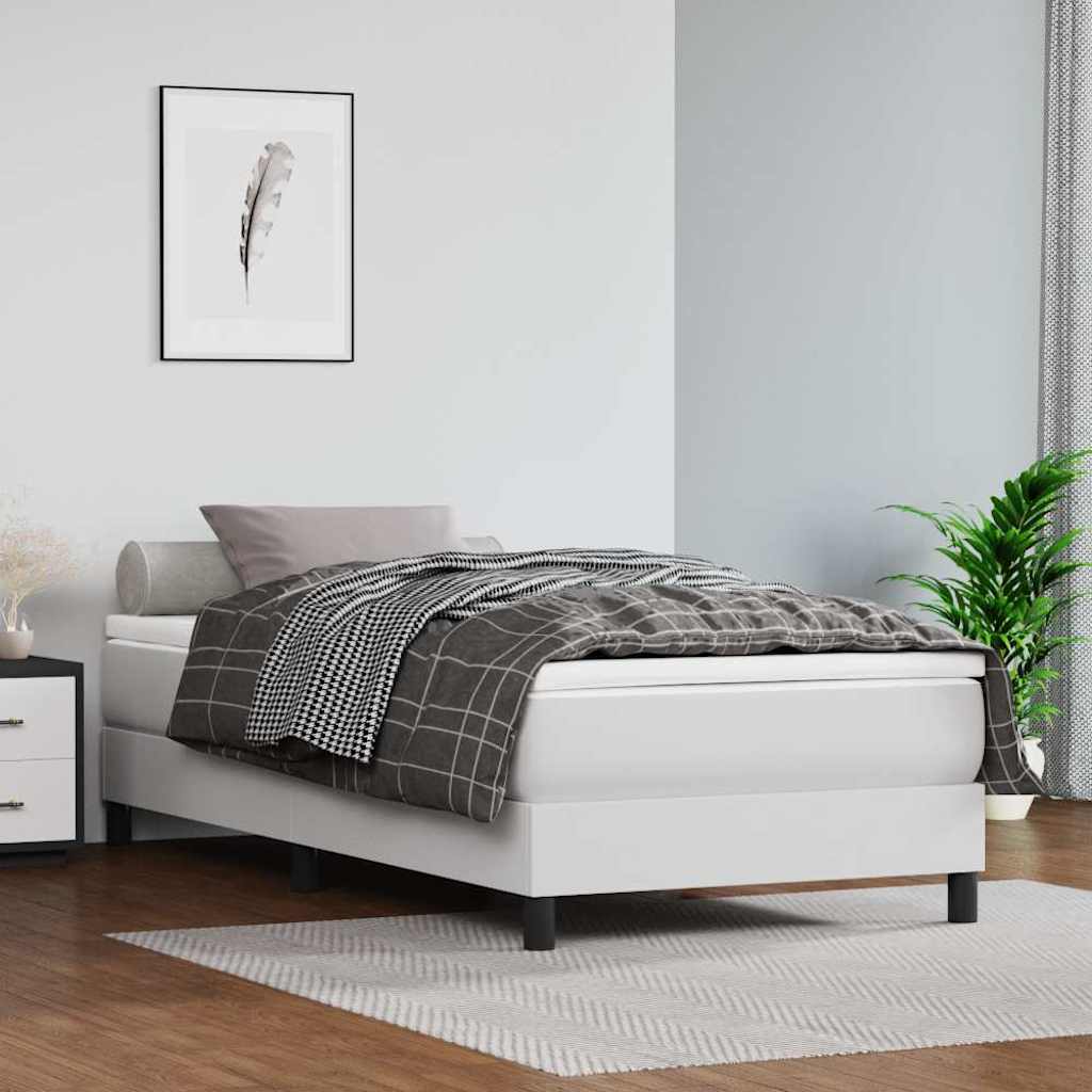 Vidaxl pocketveringmatras medium 90x190x20 cm kunstleer wit