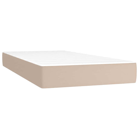 Vidaxl pocketveringmatras medium 90x190x20 cm kunstleer cappuccinokleurig
