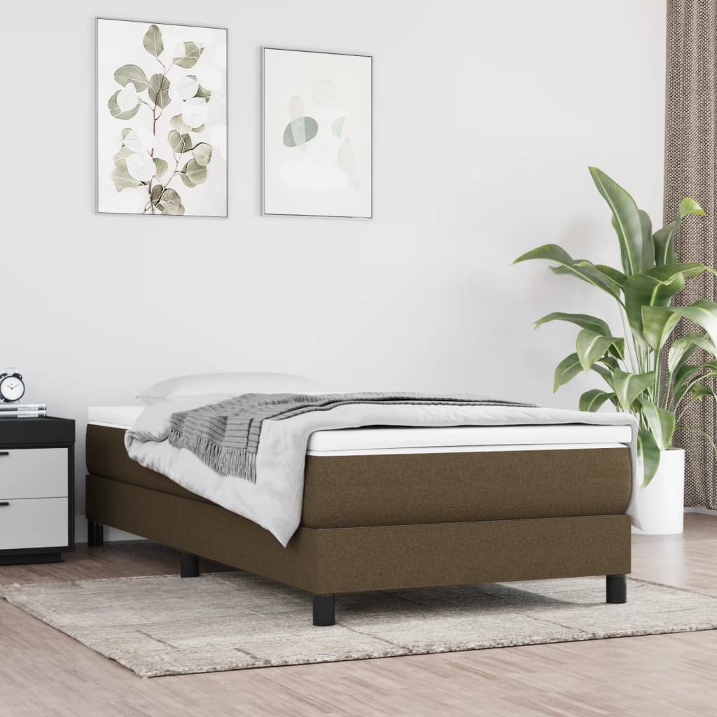 Vidaxl pocketveringmatras medium 90x200x20 cm stof donkerbruin