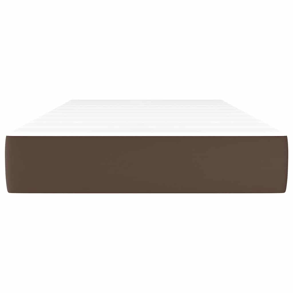 Vidaxl pocketveringmatras medium 90x200x20 cm kunstleer bruin