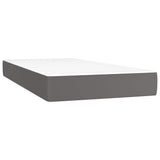 Vidaxl pocketveringmatras medium 90x200x20 cm kunstleer grijs