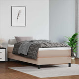 Vidaxl pocketveringmatras medium 90x200x20 cm kunstleer cappuccinokleurig