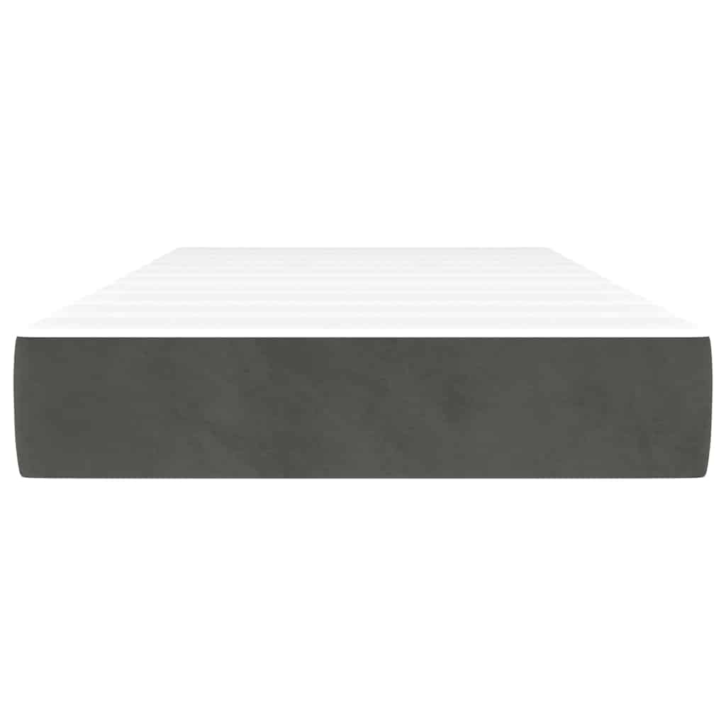 Vidaxl pocketveringmatras medium 90x200x20 cm fluweel donkergrijs