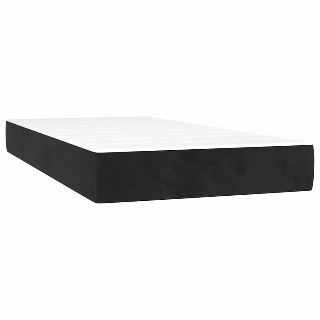 Vidaxl pocketveringmatras medium 90x200x20 cm fluweel zwart