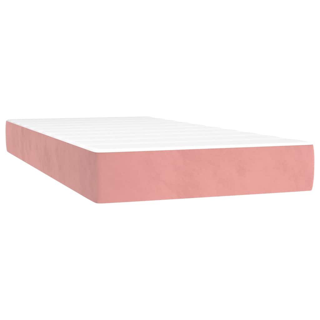 Vidaxl pocketveringmatras medium 90x200x20 cm fluweel roze