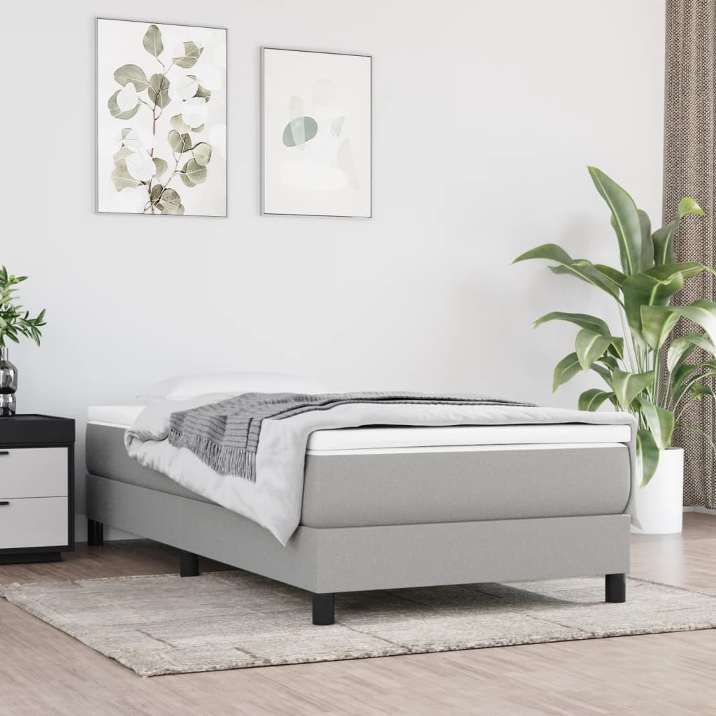 Vidaxl pocketveringmatras medium 100x200x20 cm stof lichtgrijs