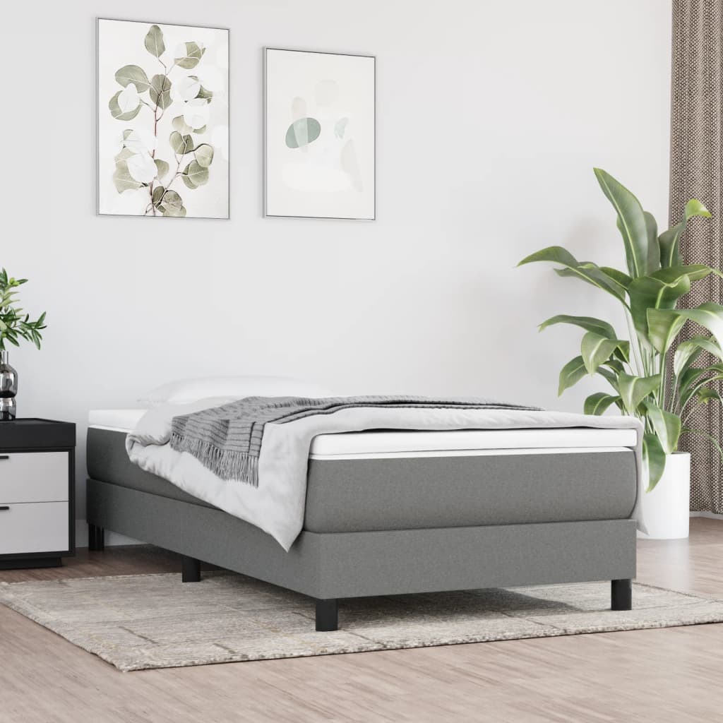 Vidaxl pocketveringmatras medium 100x200x20 cm stof donkergrijs