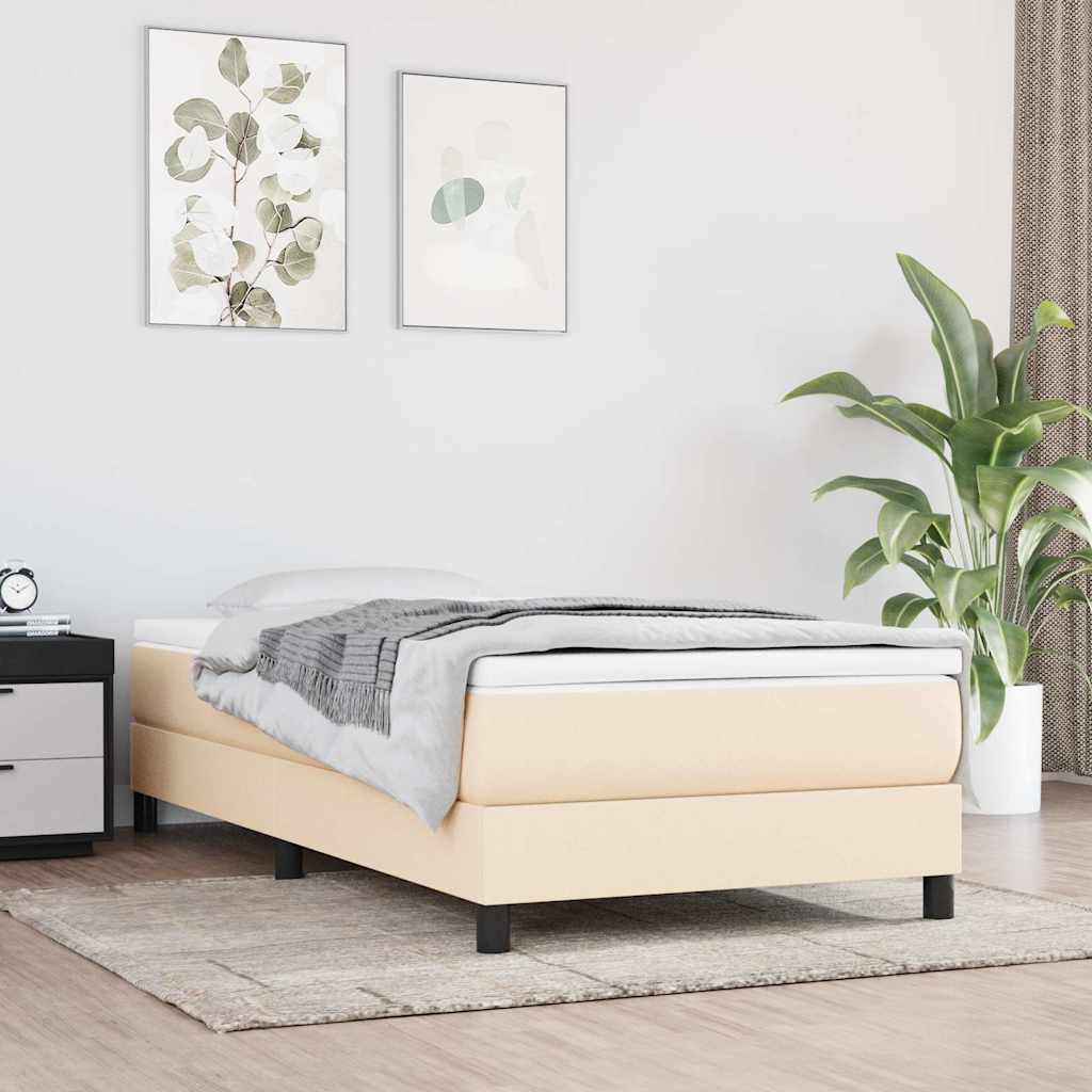 Vidaxl pocketveringmatras medium 100x200x20 cm stof crèmekleurig