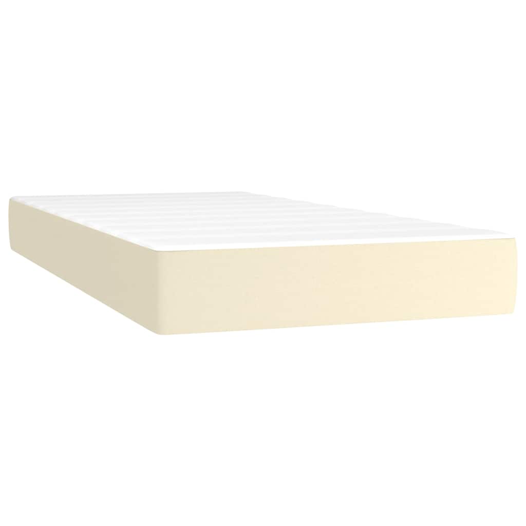 Vidaxl pocketveringmatras medium 100x200x20 cm kunstleer crèmekleurig