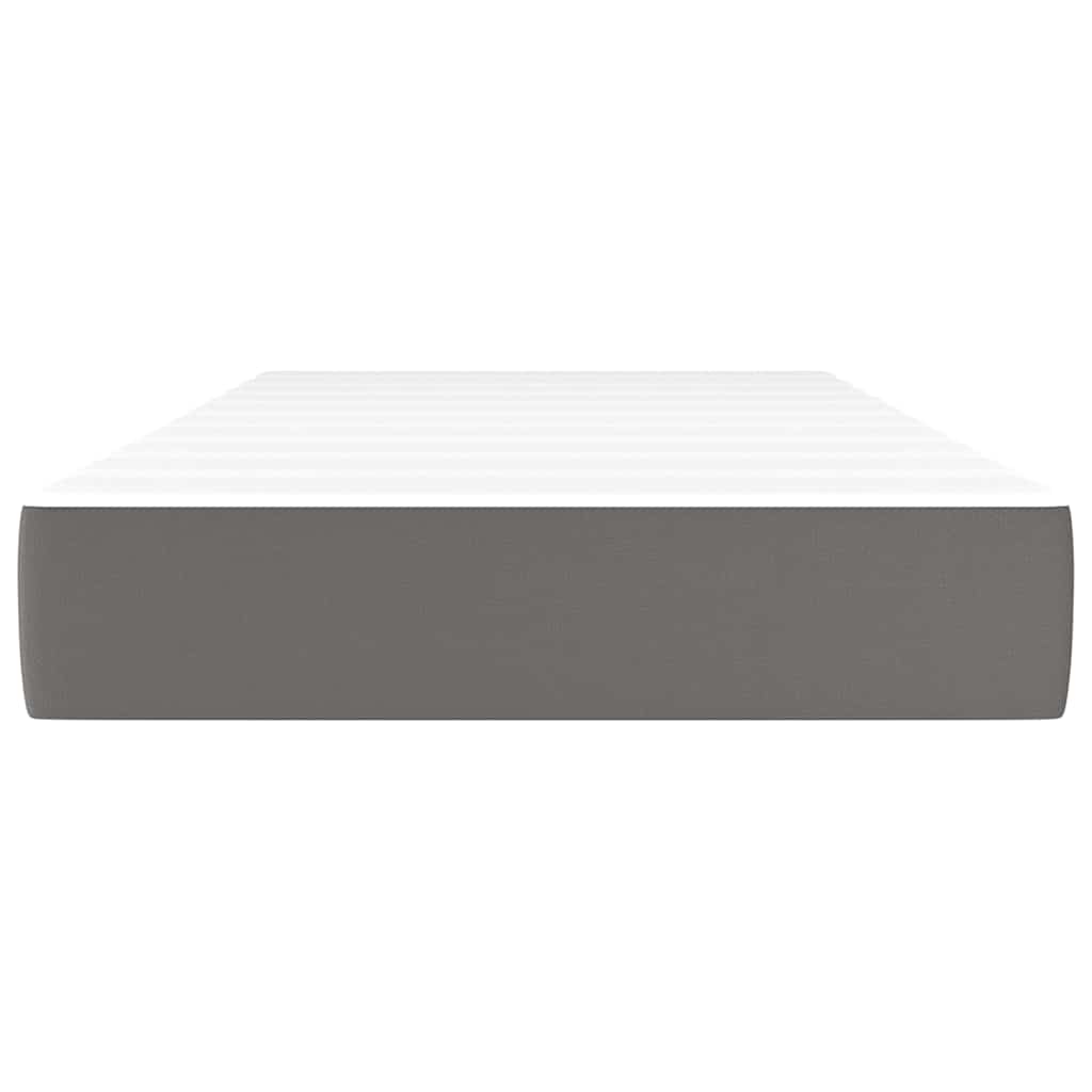 Vidaxl pocketveringmatras medium 100x200x20 cm kunstleer grijs