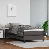 Vidaxl pocketveringmatras medium 100x200x20 cm kunstleer grijs