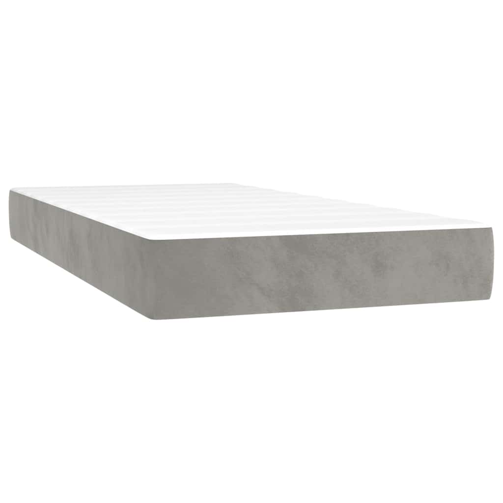 Vidaxl pocketveringmatras medium 100x200x20 cm fluweel lichtgrijs