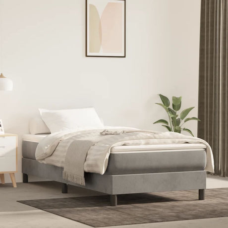 Vidaxl pocketveringmatras medium 100x200x20 cm fluweel lichtgrijs