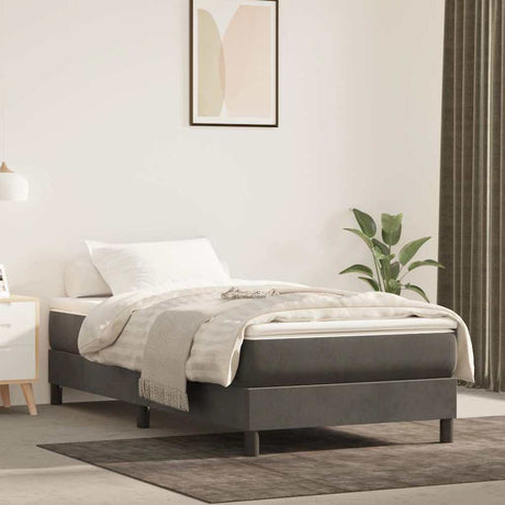 Vidaxl pocketveringmatras medium 100x200x20 cm fluweel donkergrijs