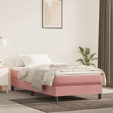 Vidaxl pocketveringmatras medium 100x200x20 cm fluweel roze