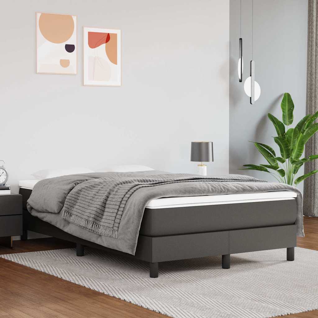Vidaxl pocketveringmatras medium 120x200x20 cm kunstleer grijs