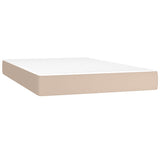 Vidaxl pocketveringmatras medium 120x200x20 cm kunstleer cappuccinokleurig