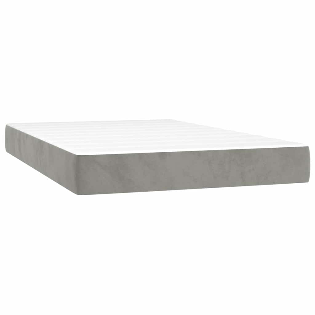 Vidaxl pocketveringmatras medium 120x200x20 cm fluweel lichtgrijs