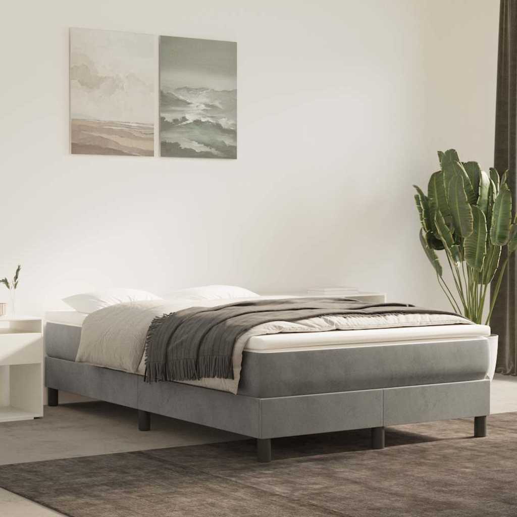 Vidaxl pocketveringmatras medium 120x200x20 cm fluweel lichtgrijs
