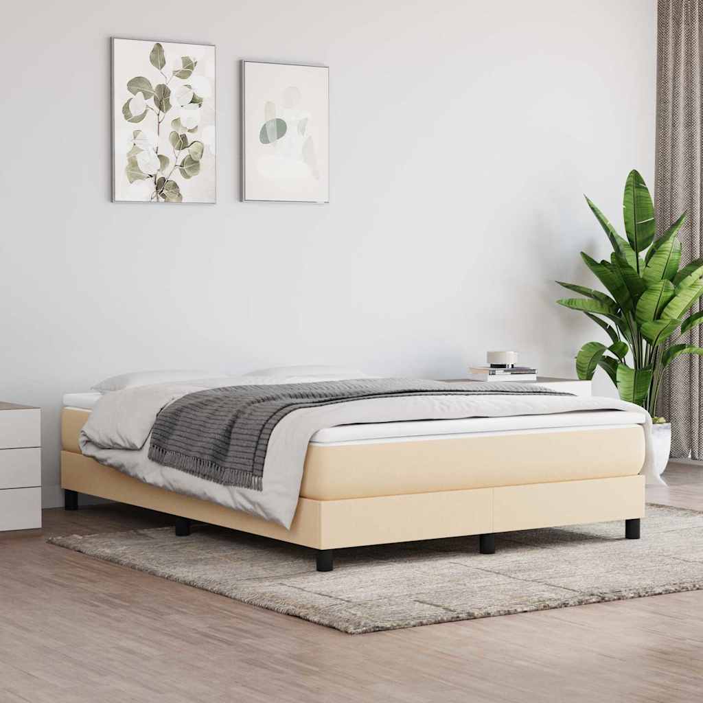 Vidaxl pocketveringmatras medium 140x190x20 cm stof crèmekleurig